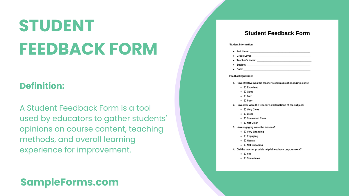 student feedback form