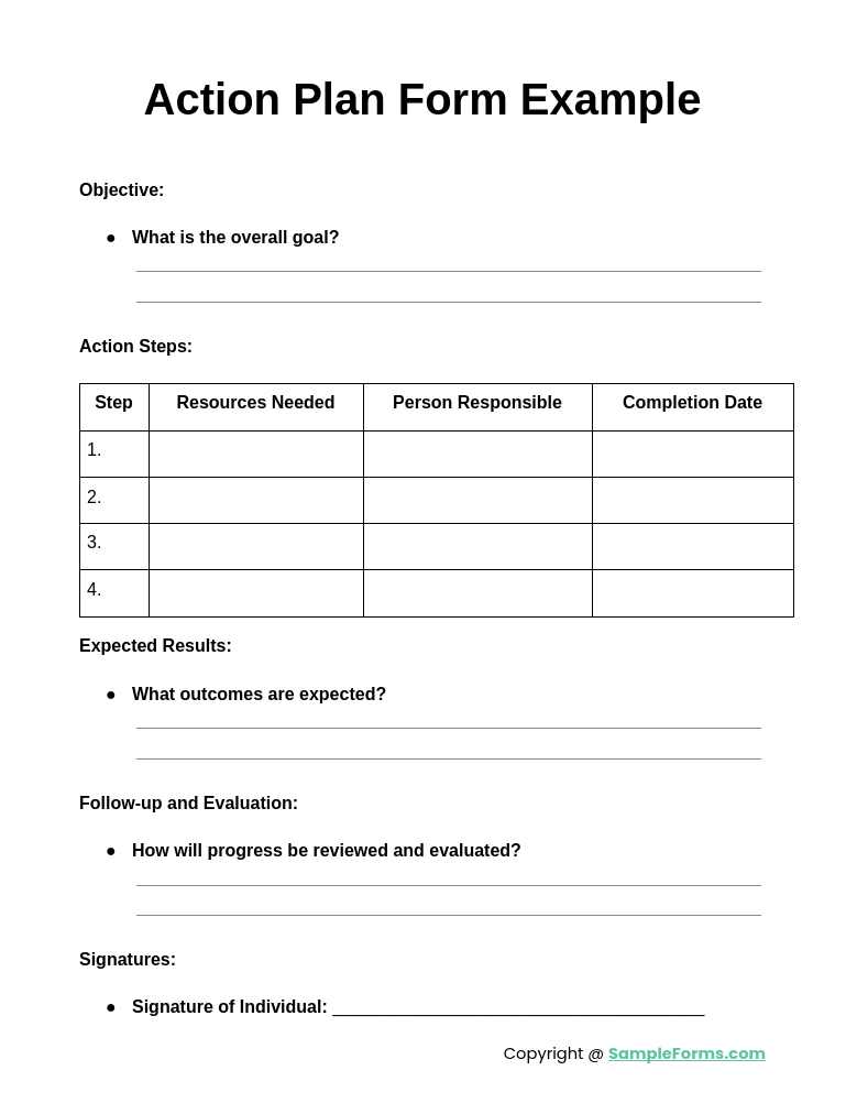 action plan form example