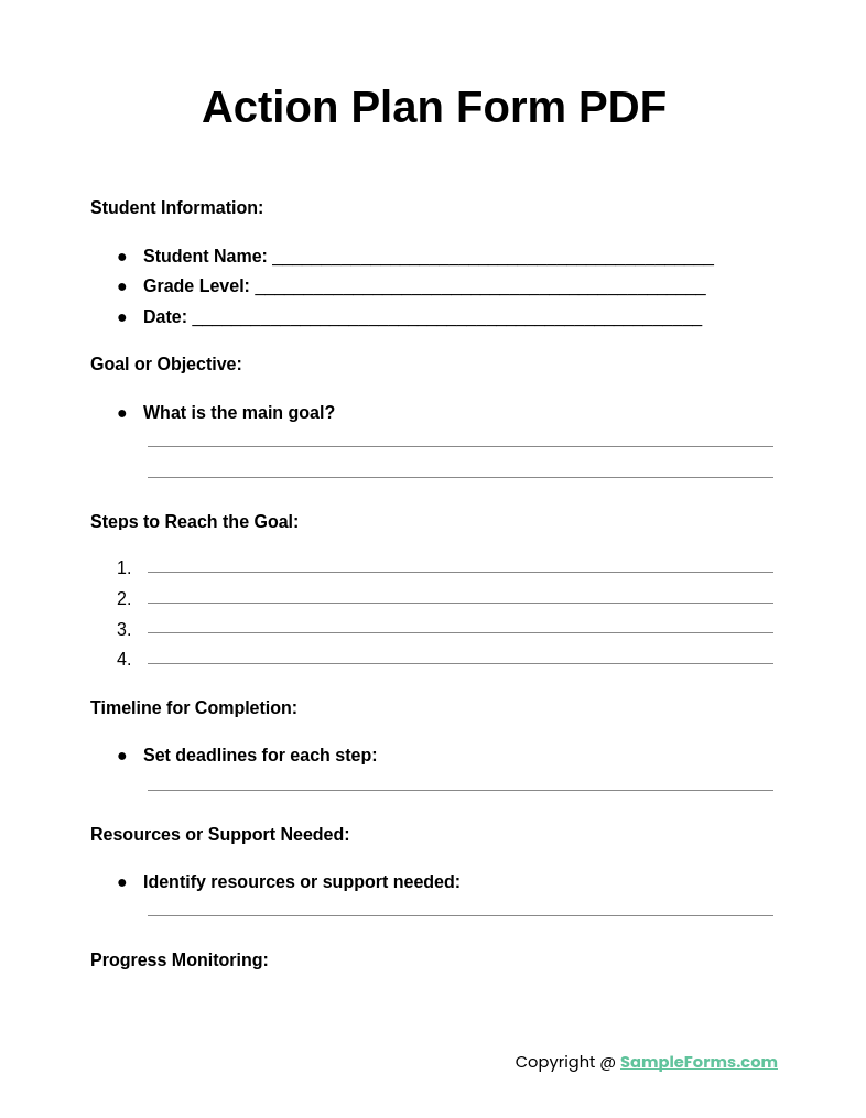 action plan form pdf