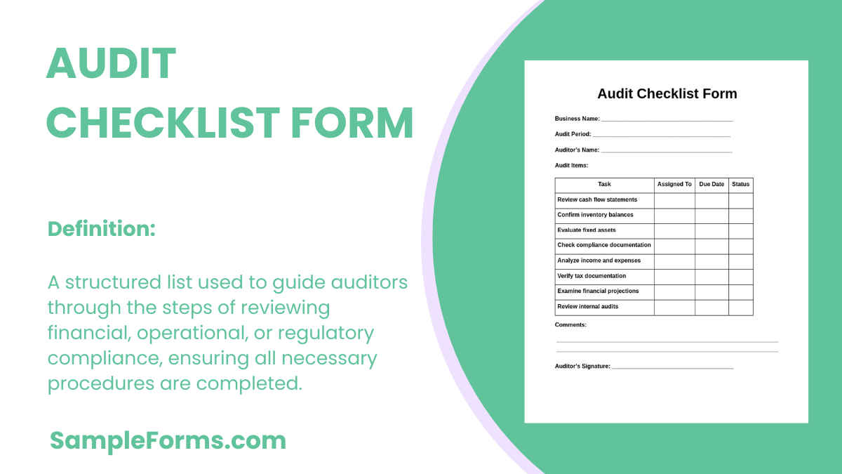 audit checklist form