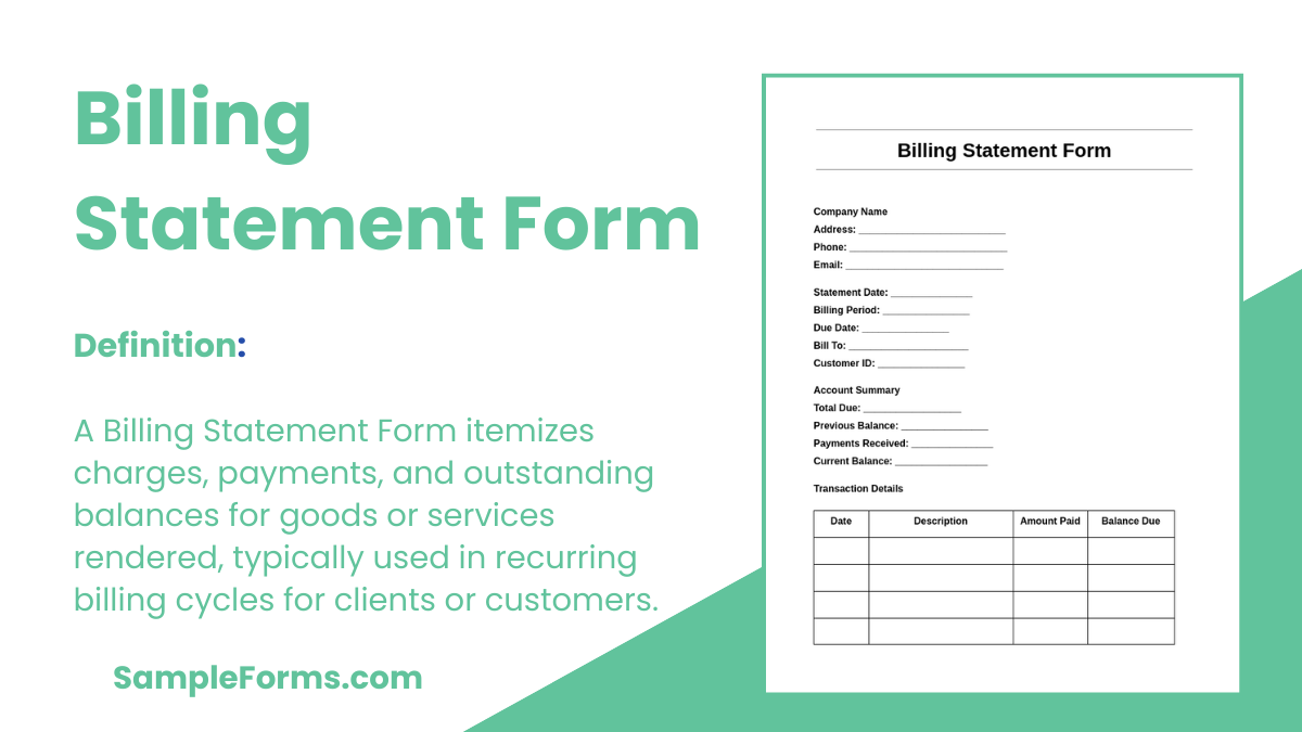 billing statement form