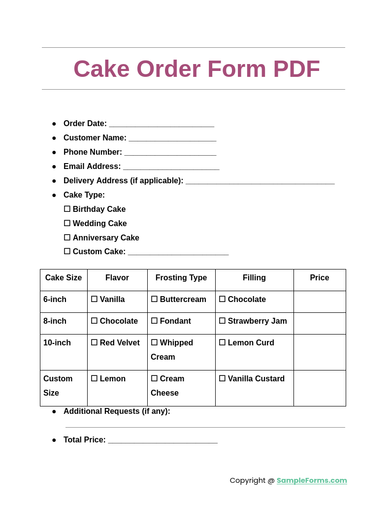 cake order form pdf