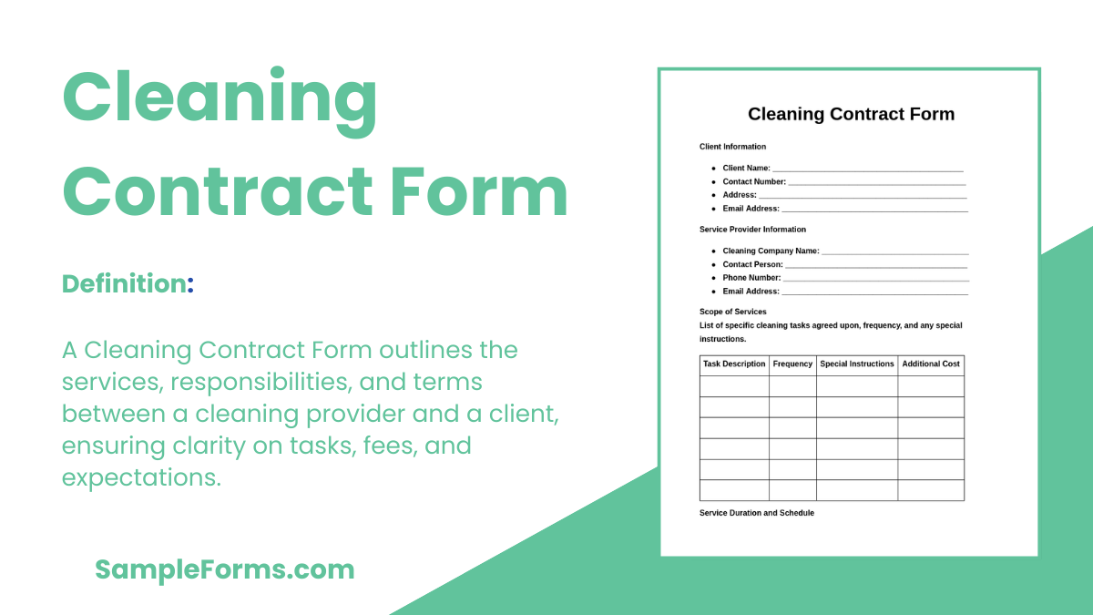 cleaning contract form