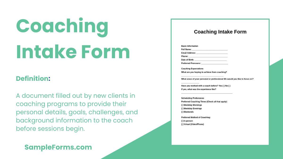 coaching intake form