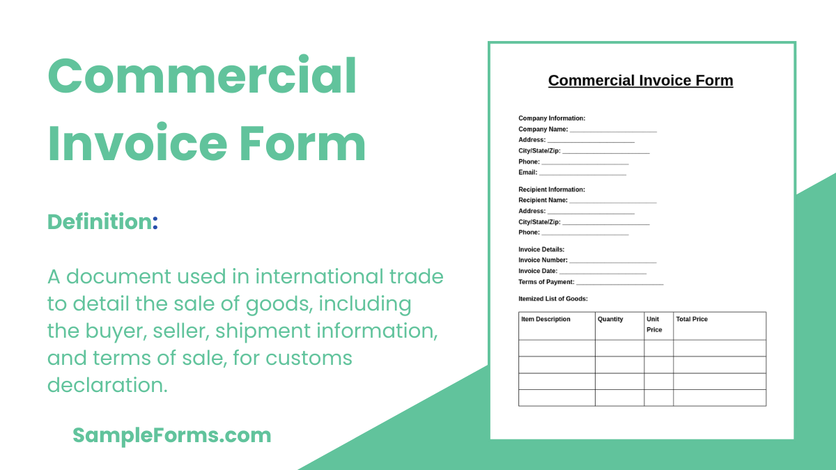 commercial invoice form