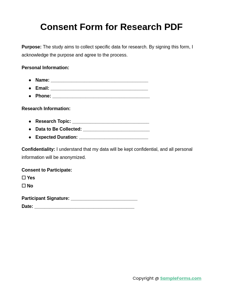 consent form for research pdf