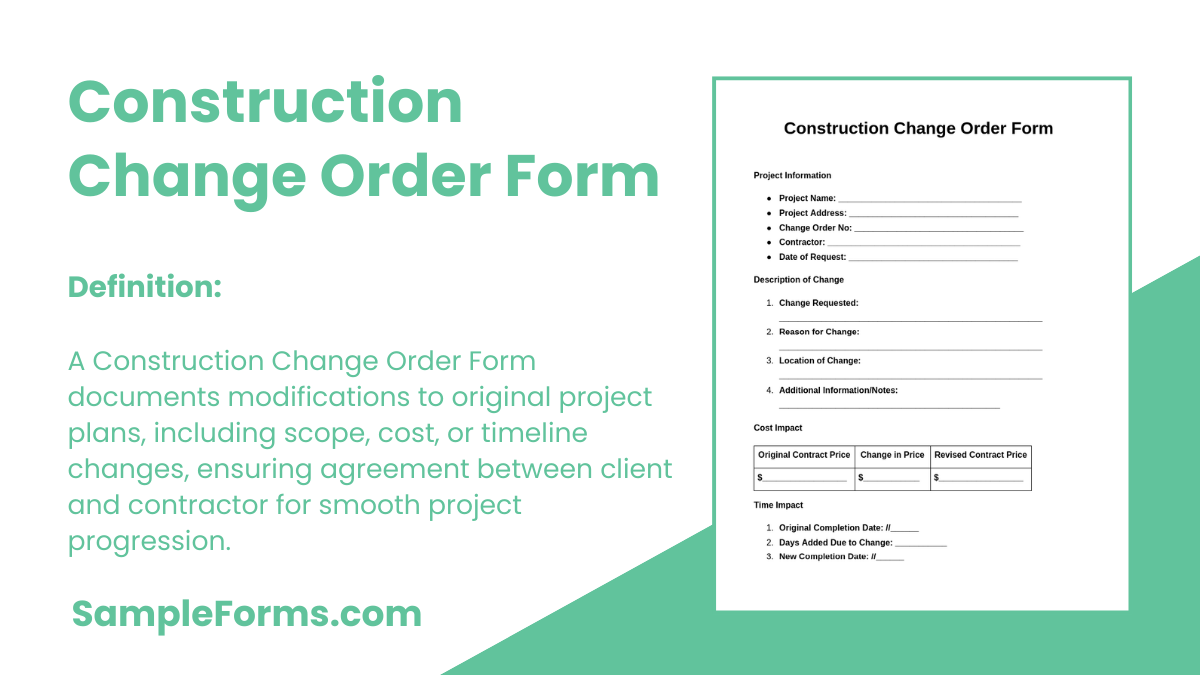 construction change order form