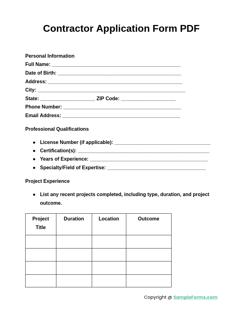 contractor application form pdf