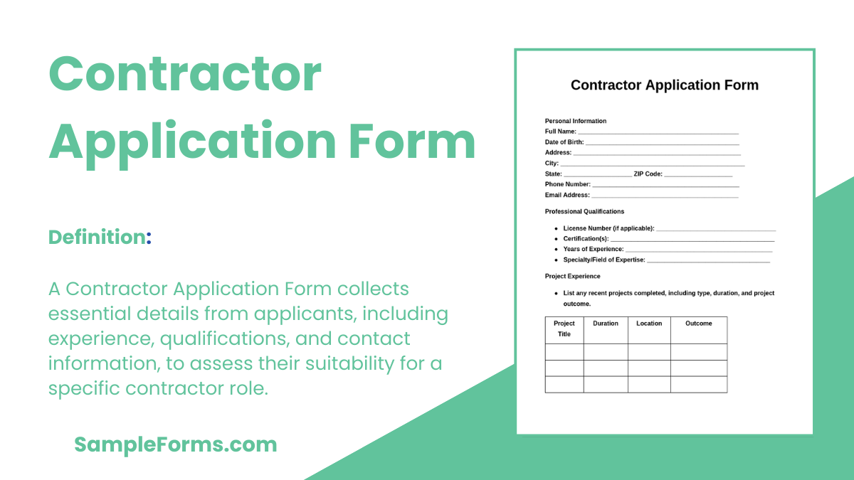 contractor application form