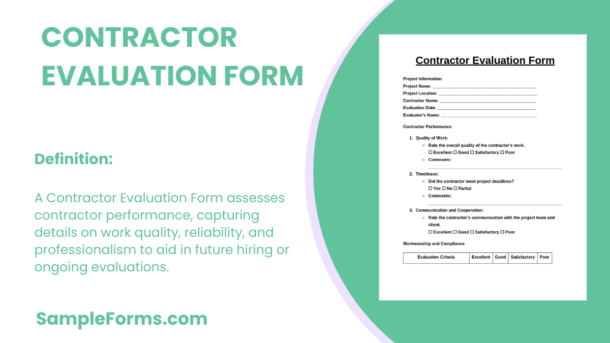 contractor evaluation form