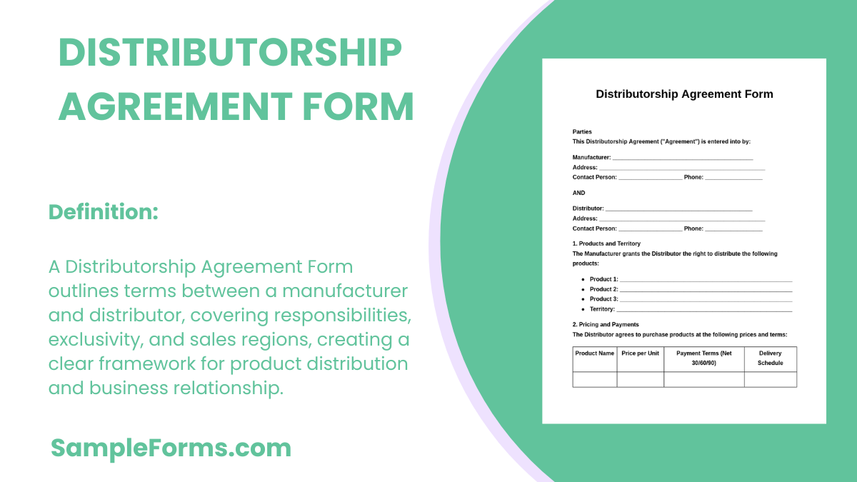 distributorship agreement form