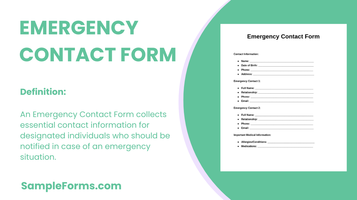 emergency contact form