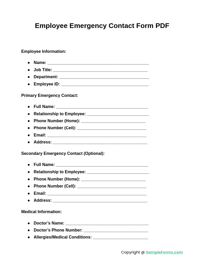 employee emergency contact form pdf