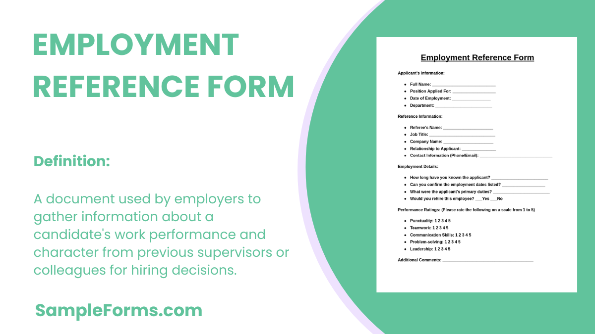 employment reference form