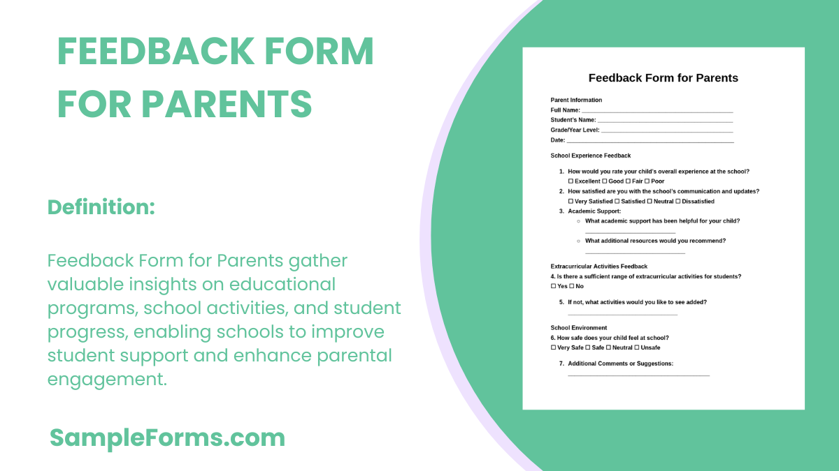 feedback form for parents