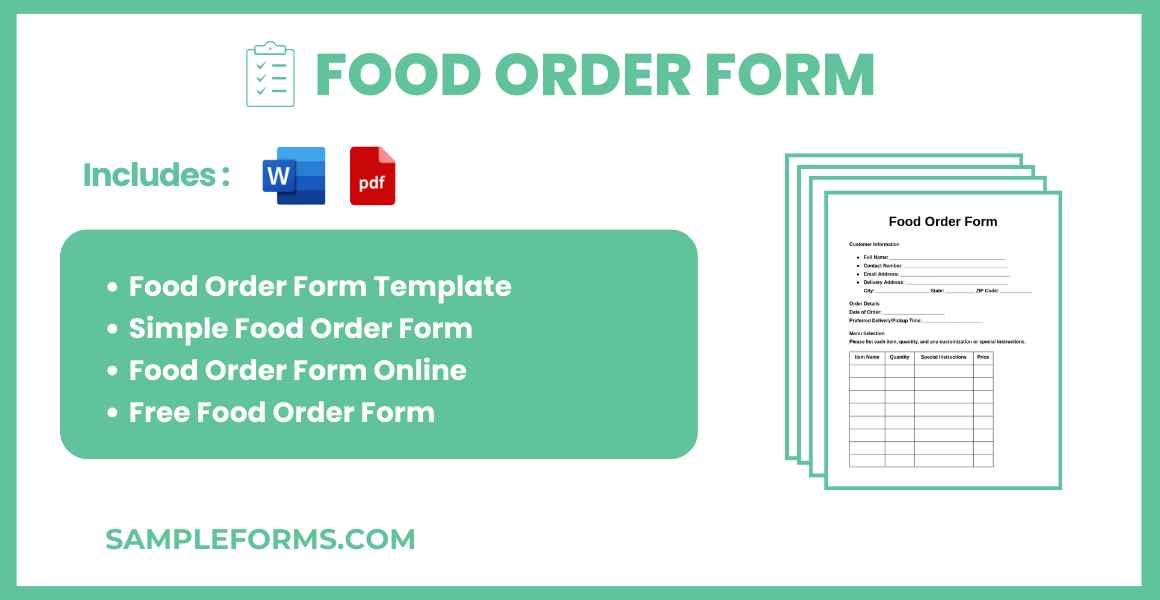 food order form bundle