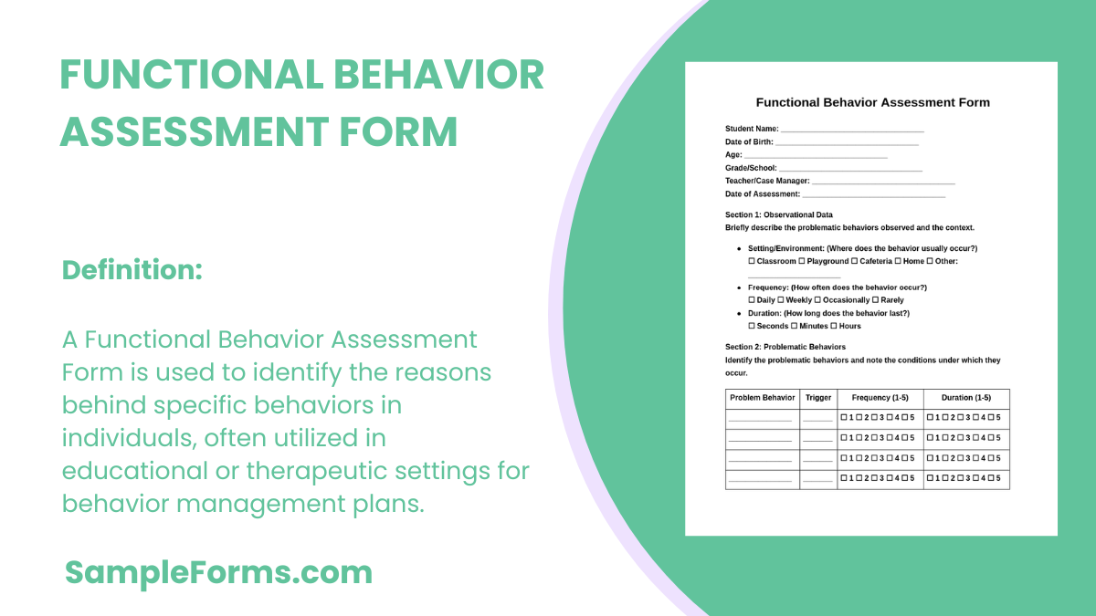 functional behavior assessment form