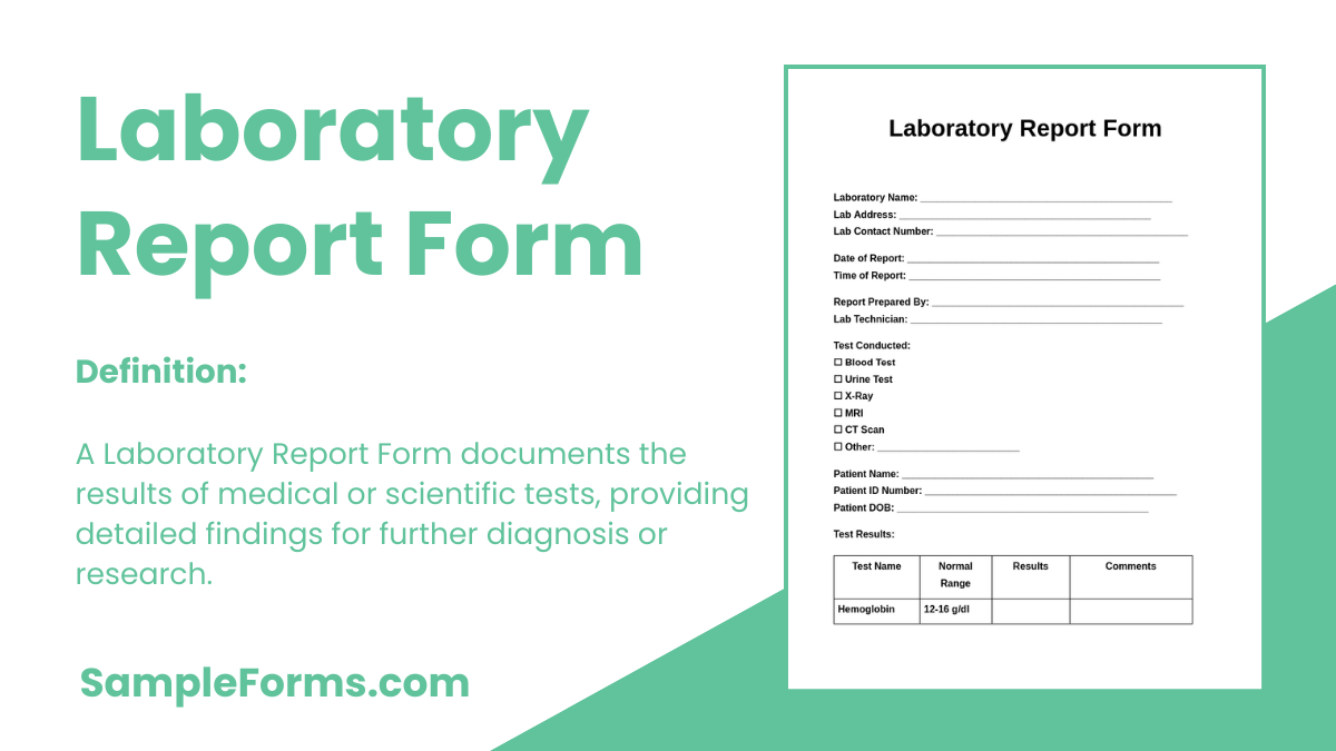 laboratory report form