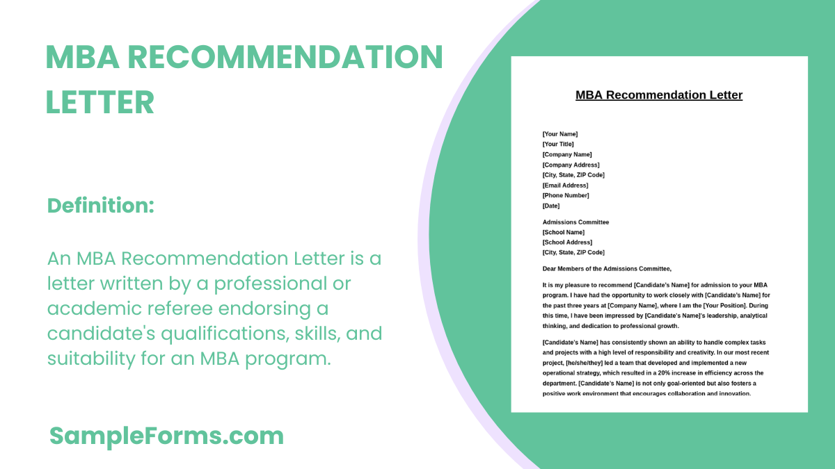 mba recommendation letter