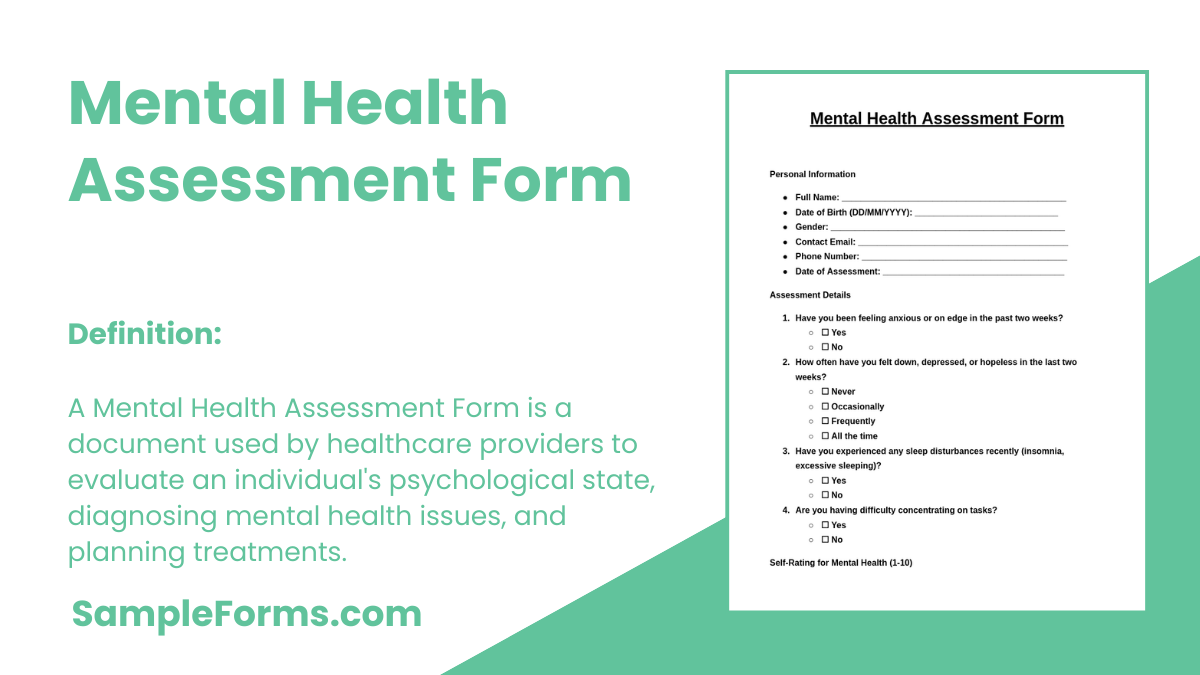 mental health assessment form