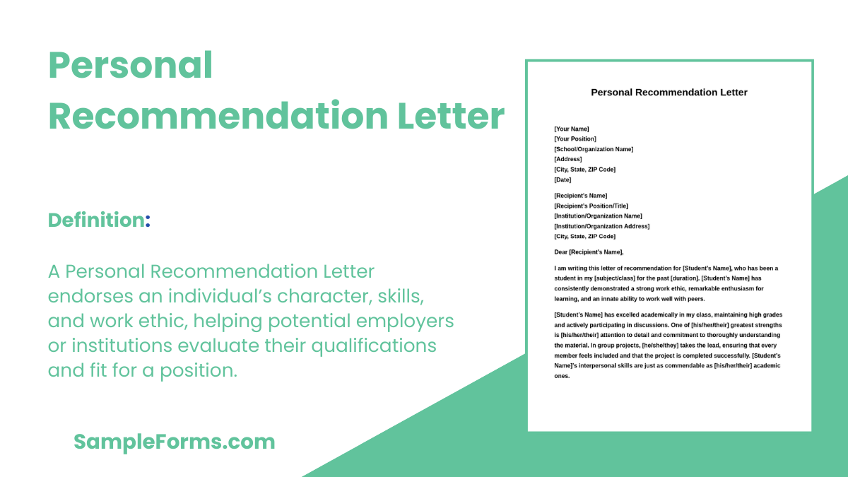 personal recommendation letter