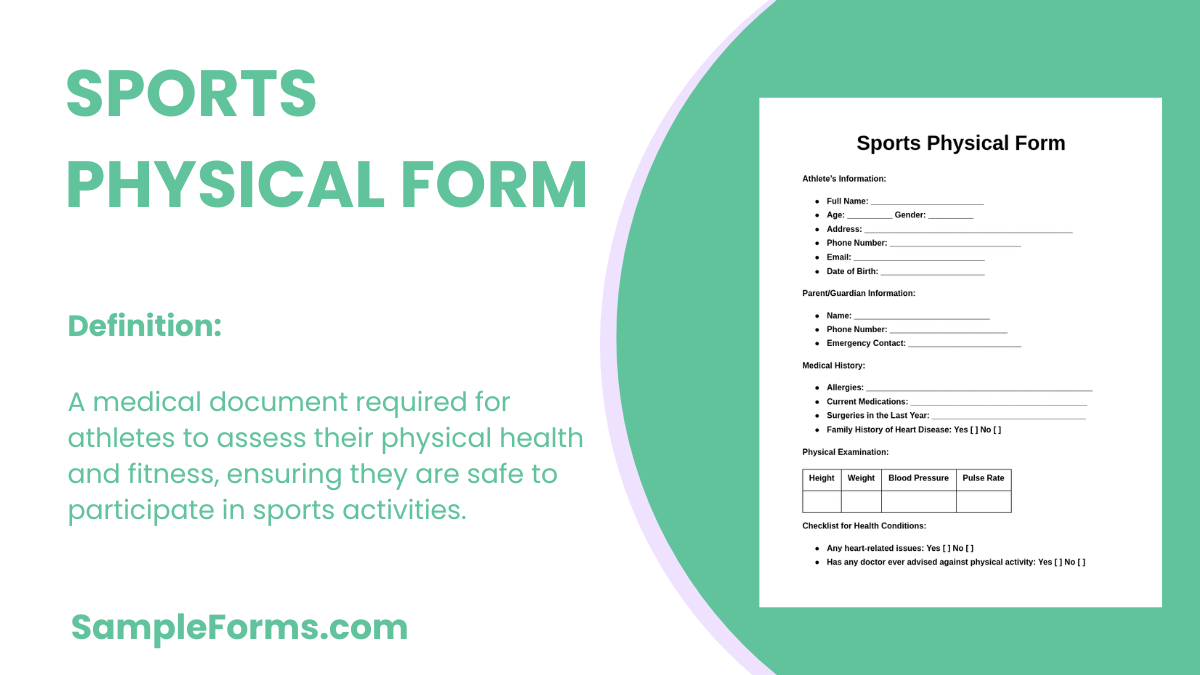 sports physical form