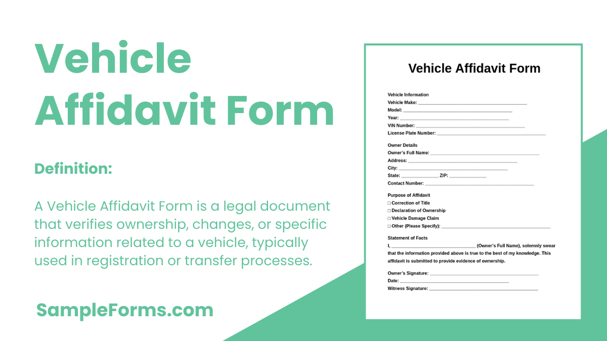 vehicle affidavit form