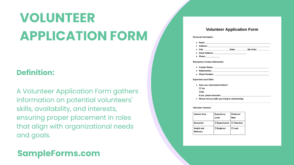 volunteer application form