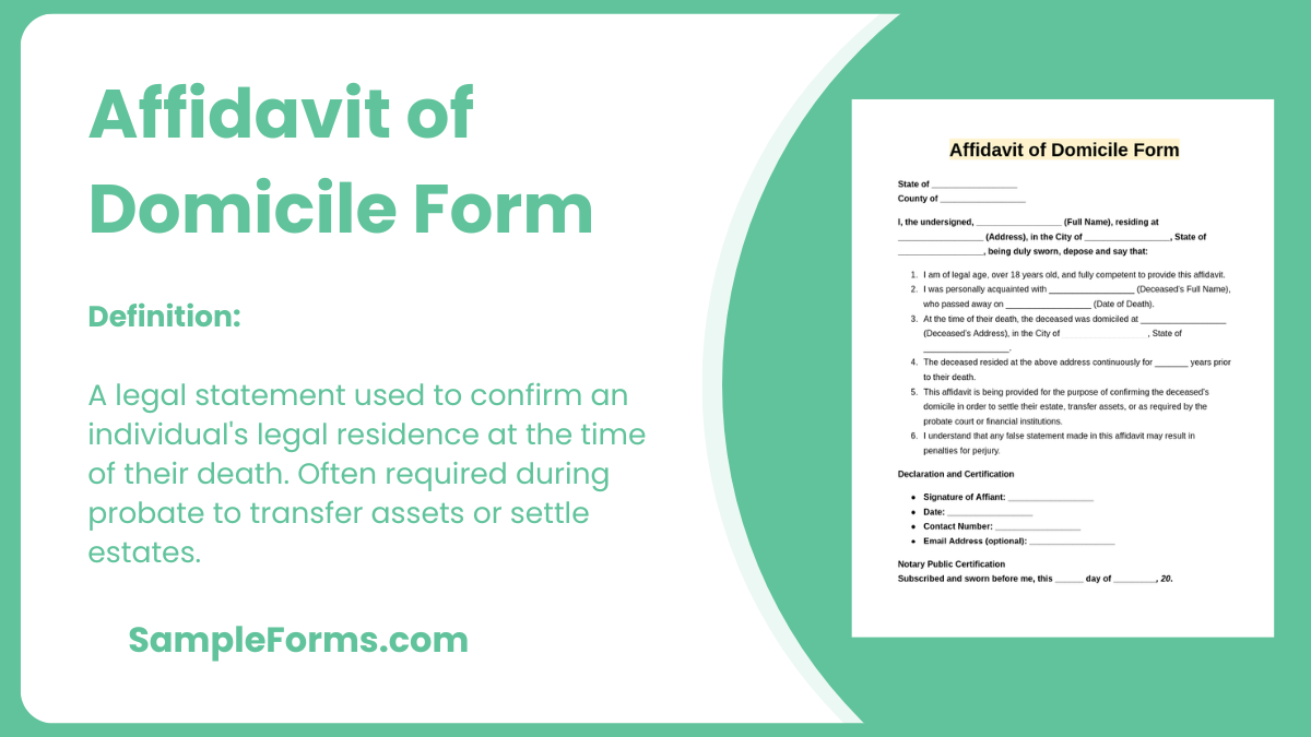 affidavit of domicile form