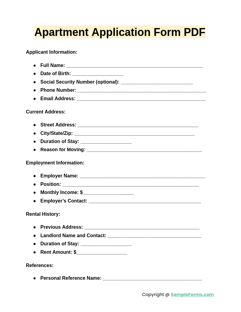 apartment application form pdf