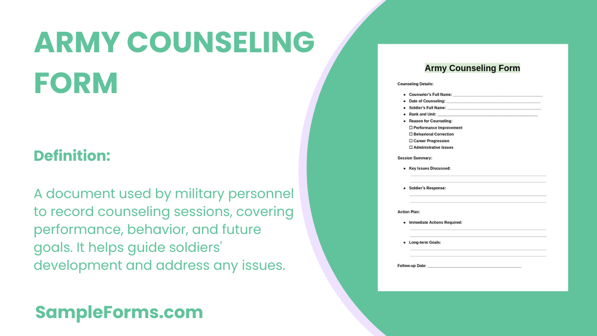 army counseling form