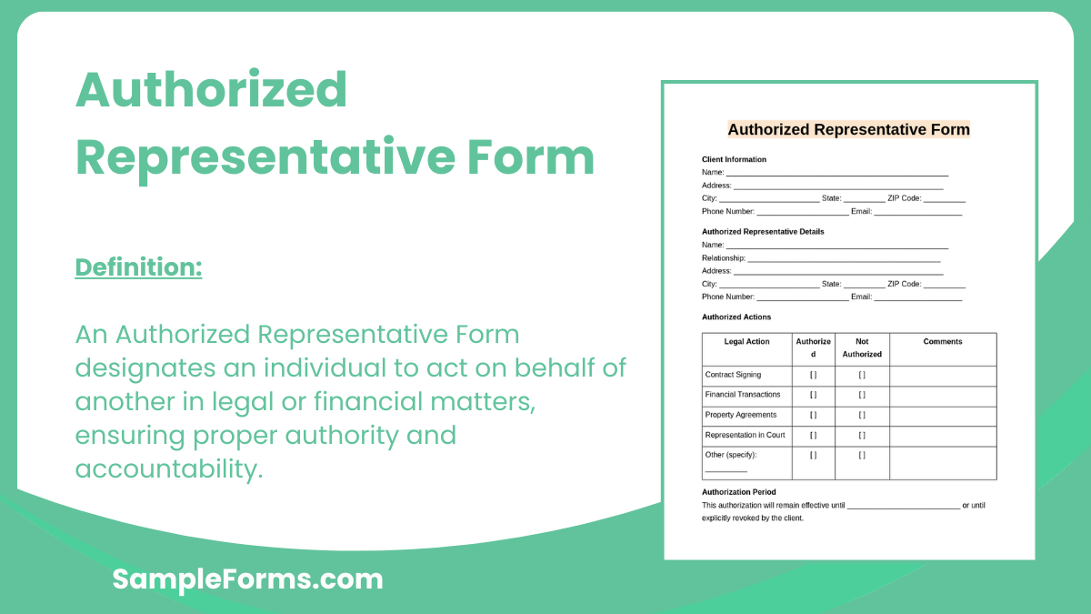 authorized representative form