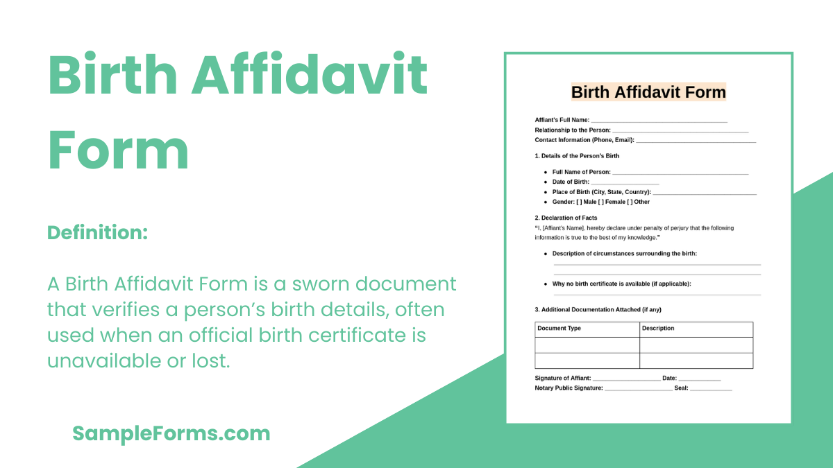 birth affidavit form