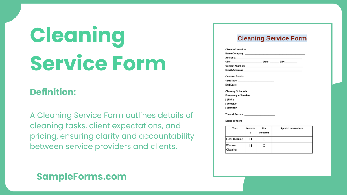 cleaning service form