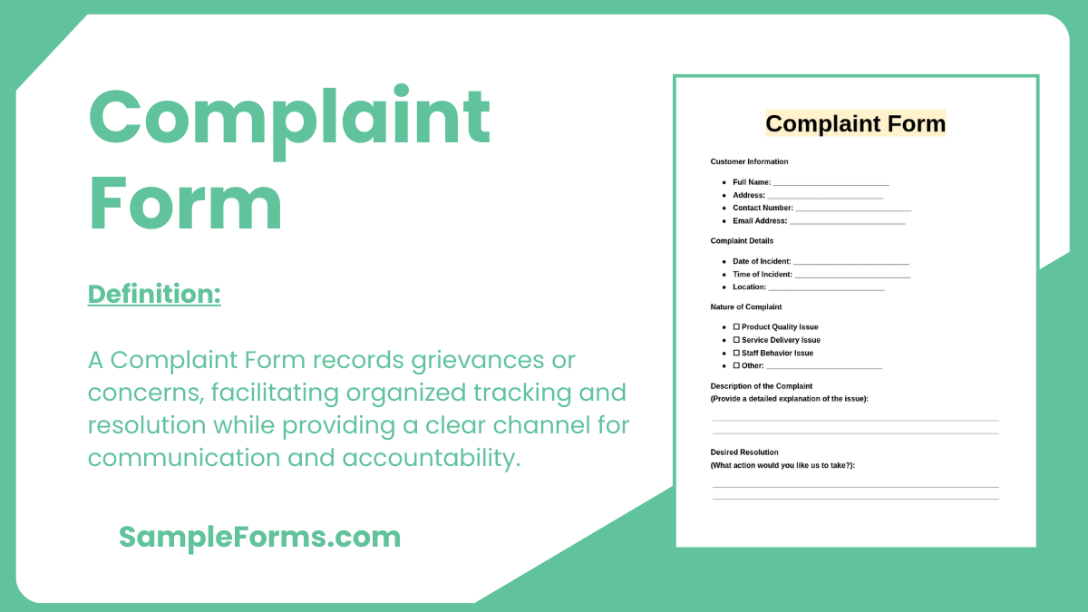 complaint form