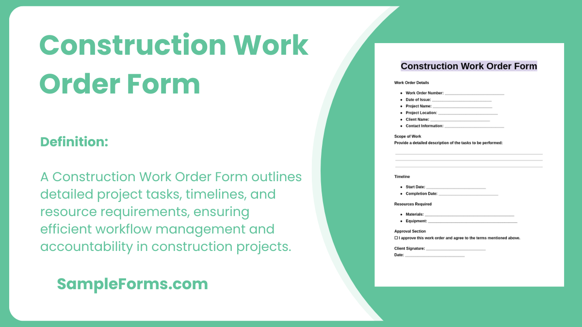 construction work order form