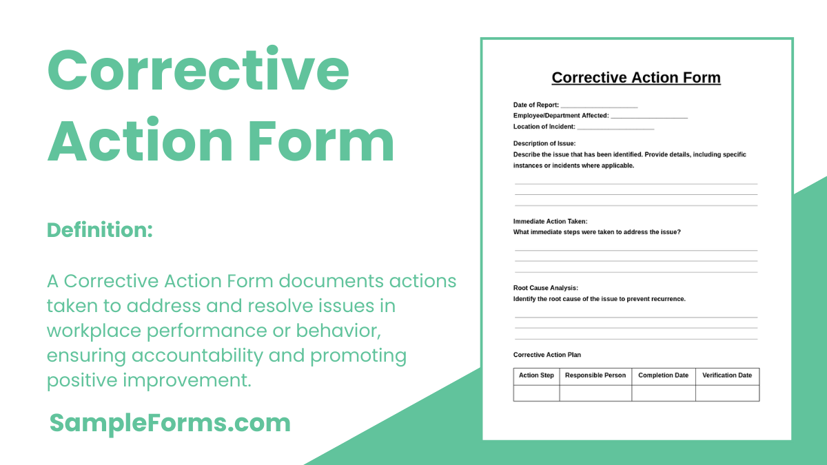 corrective action form