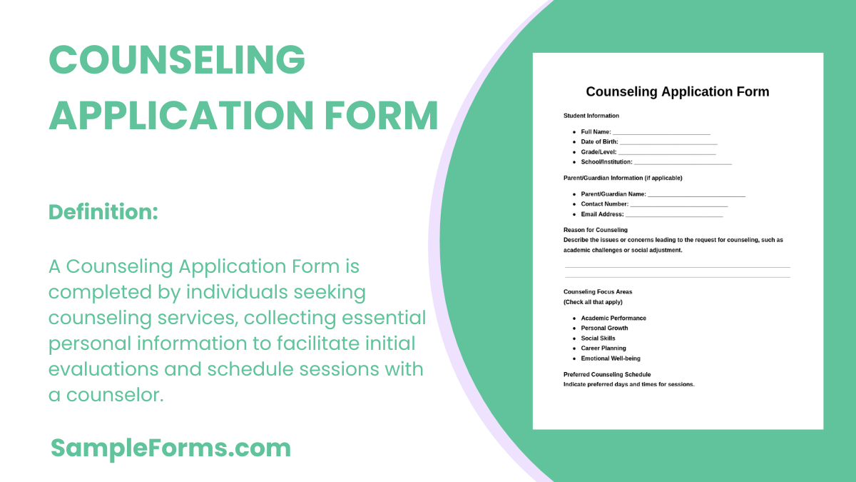 counseling application form