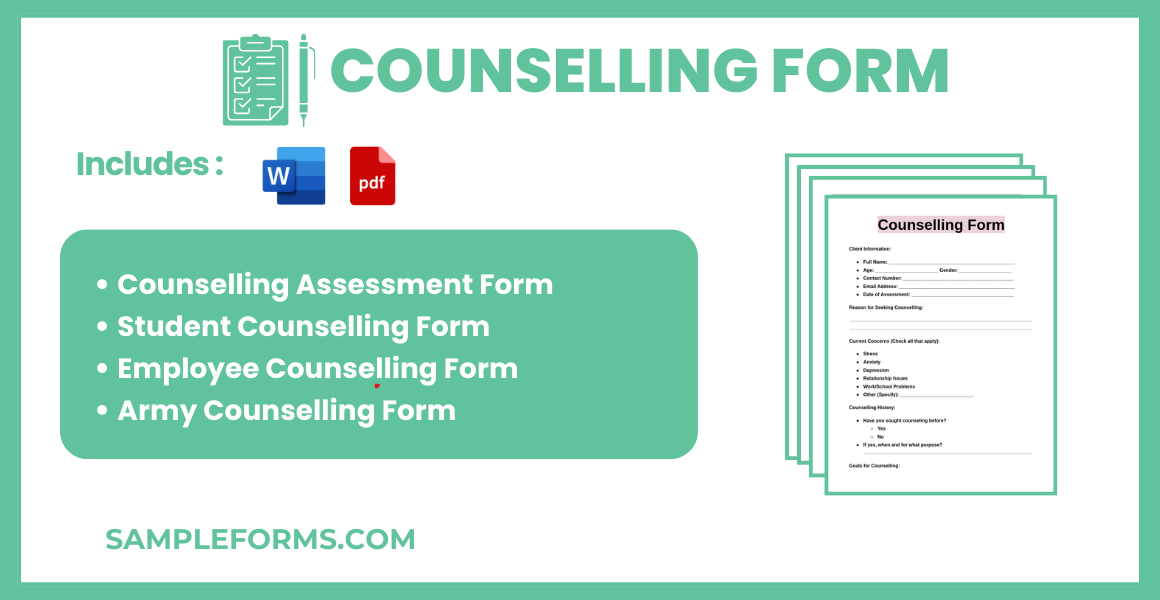 FREE 38+ Counselling Form Samples, PDF, MS Word, Google Docs