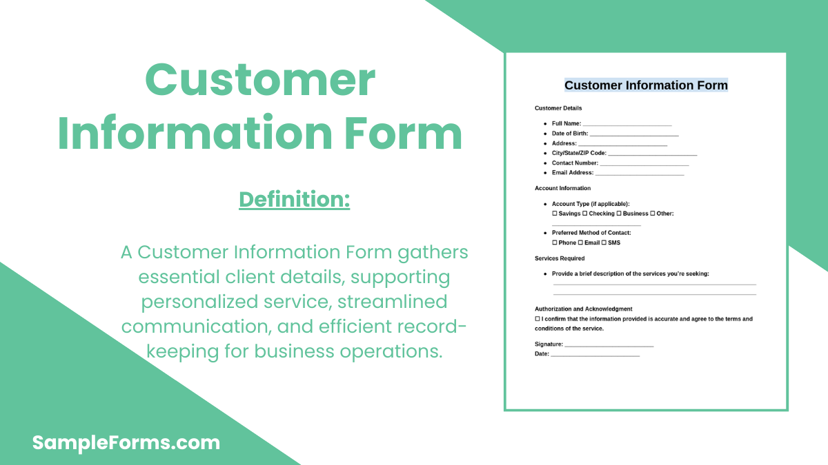 customer information form