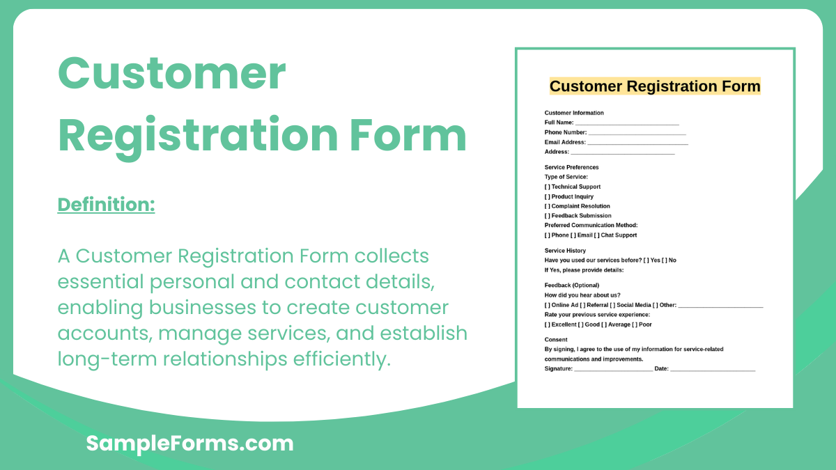 customer registration form