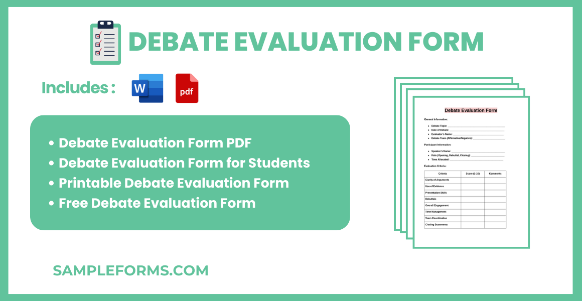 debate evaluation form bundle