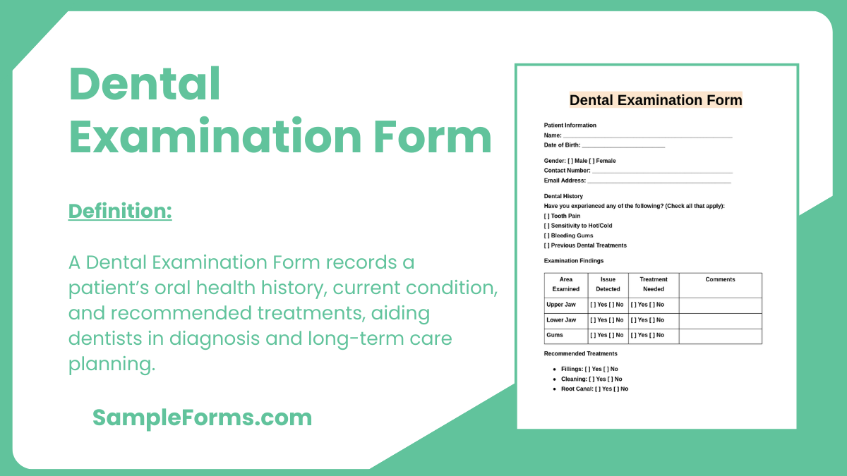 dental examination form