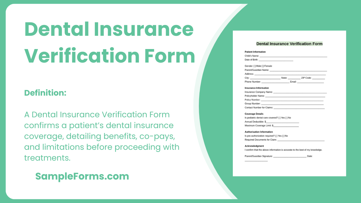 dental insurance verification form