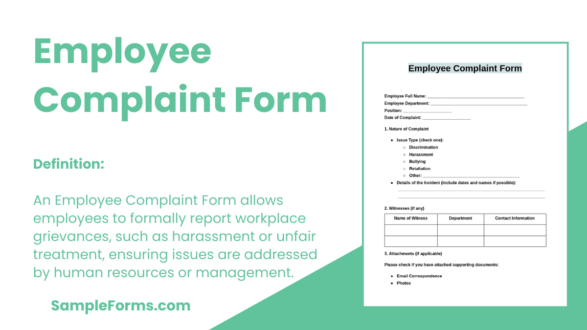 employee complaint form