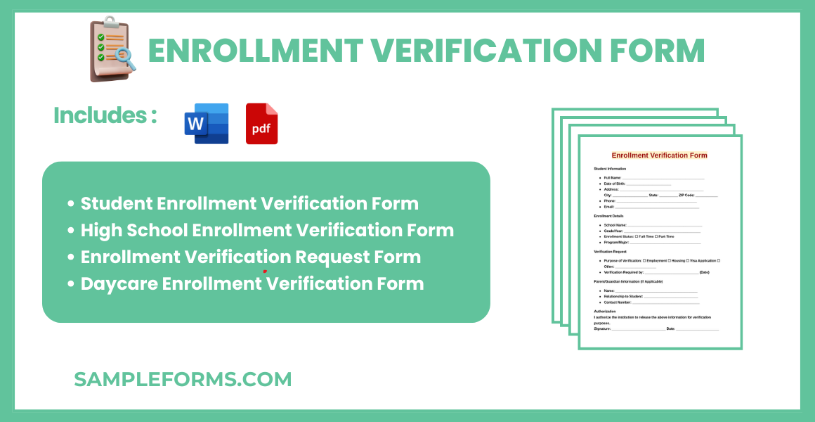 FREE 30+ Enrollment Verification Form Samples, PDF, MS Word, Google Docs