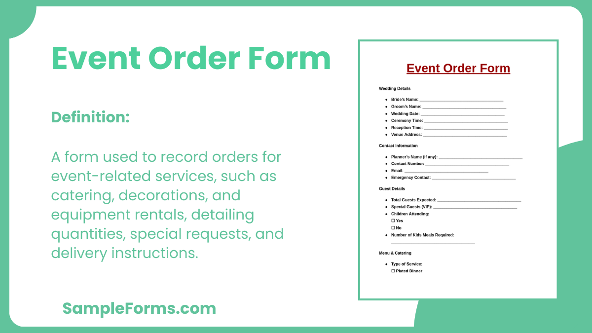 event order form