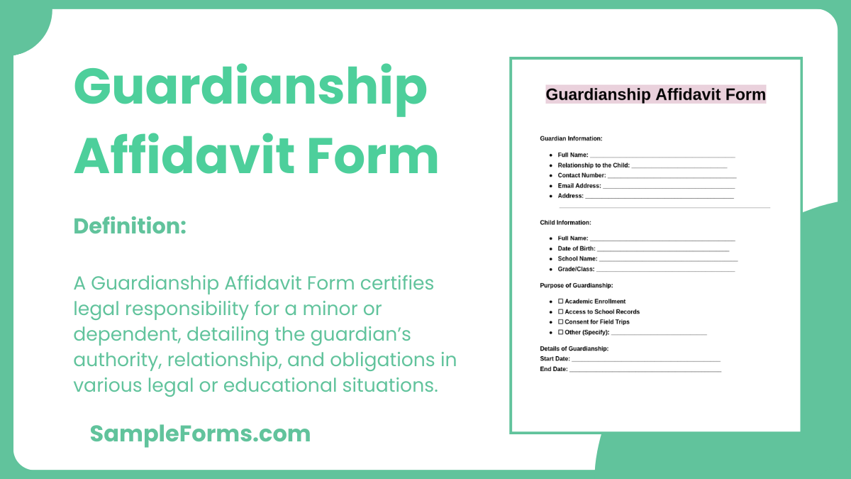 guardianship affidavit form