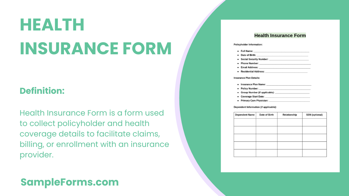 health insurance form