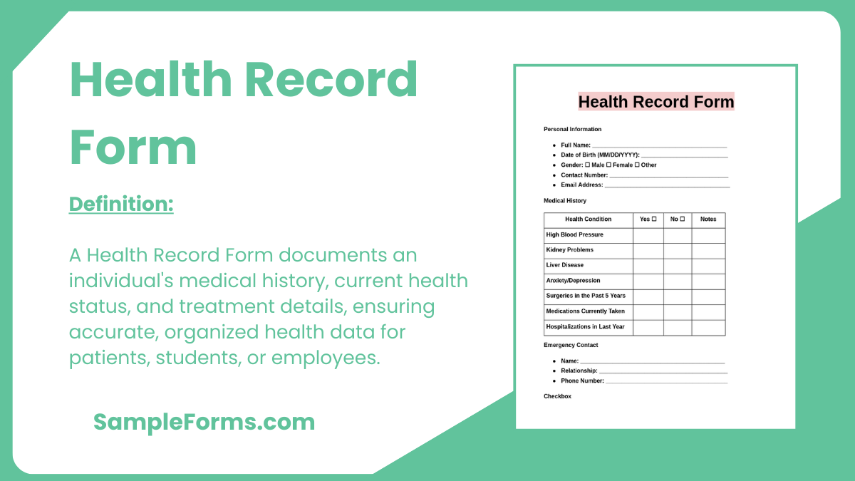 health record form